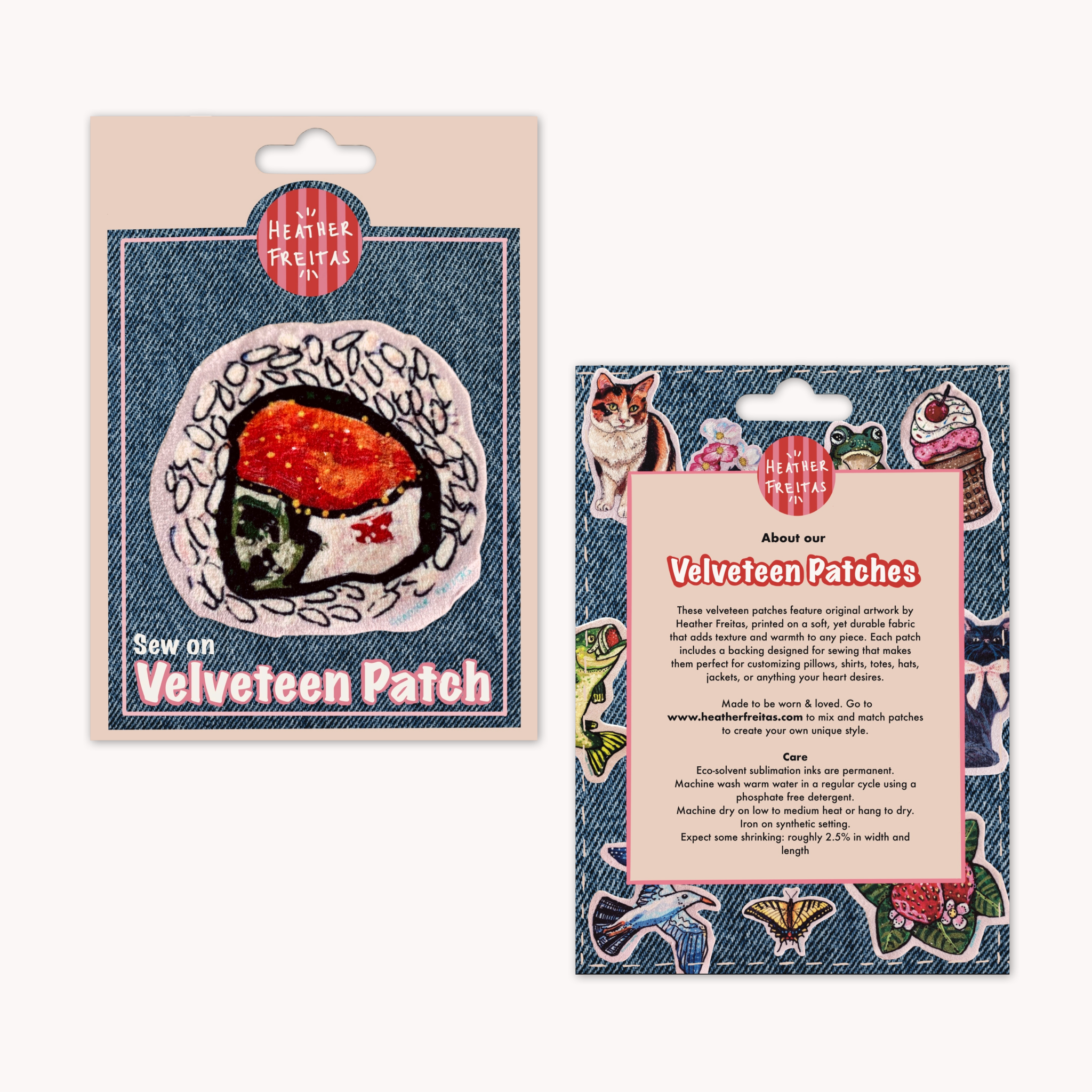 Philly Sushi Roll - Sew On Velveteen Patch