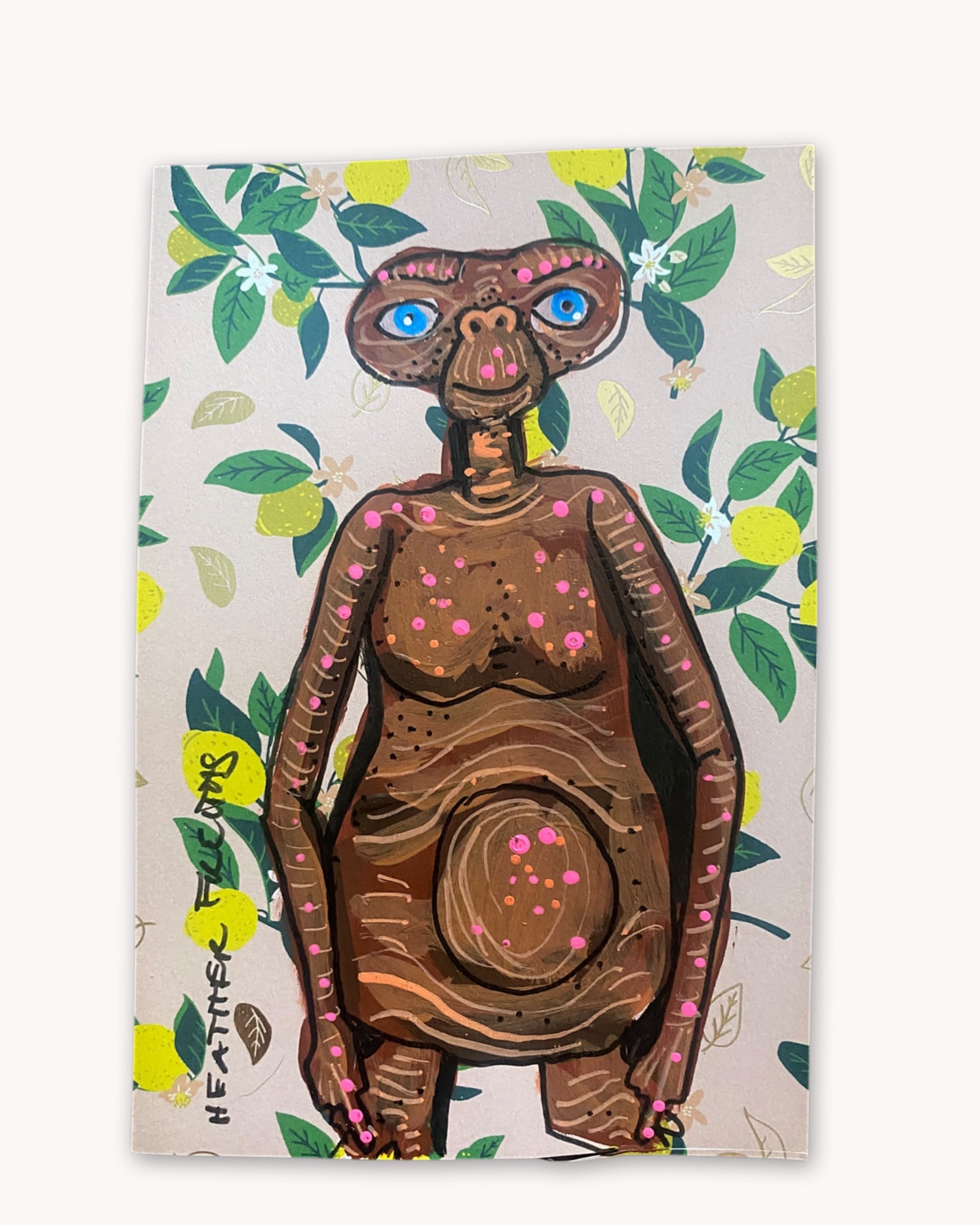 Extraterrestrial Lemon Moon ( Original Painting )