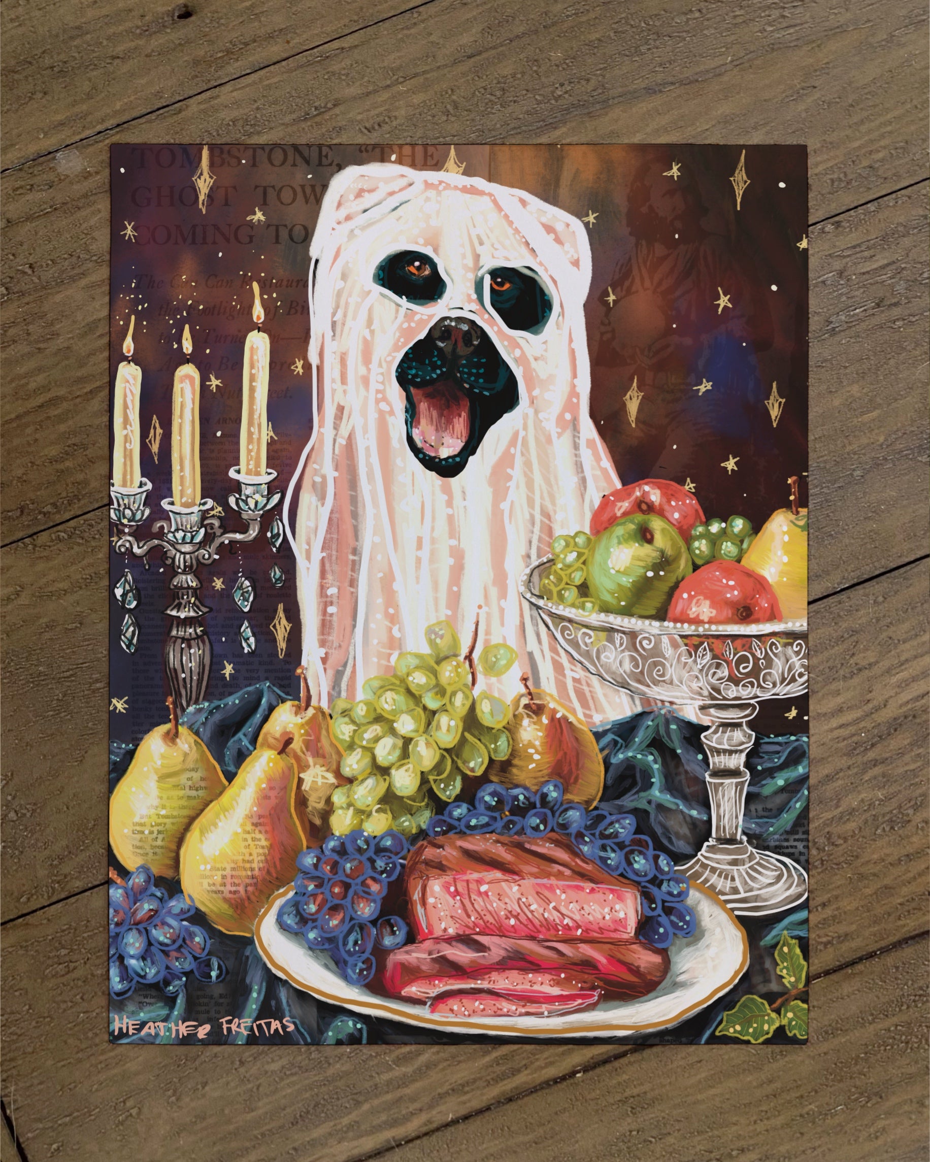 Labrador - Build Your Own Dining Dog Paper Print