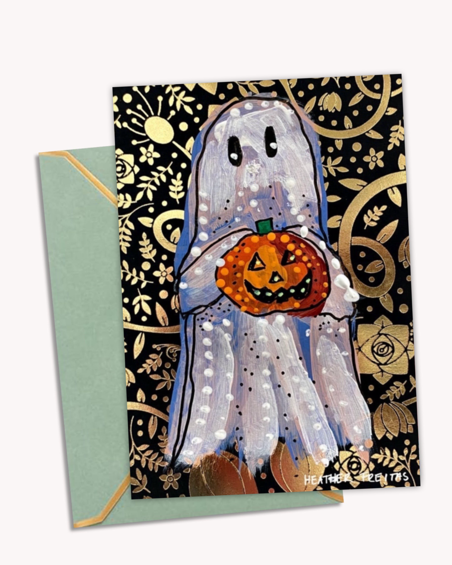 Gold Glam Ghost - Greeting Card / Fine Art Print