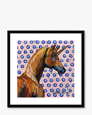 Evil Eye Unicorn Framed & Mounted Print - Heather Freitas - fine art home deccor