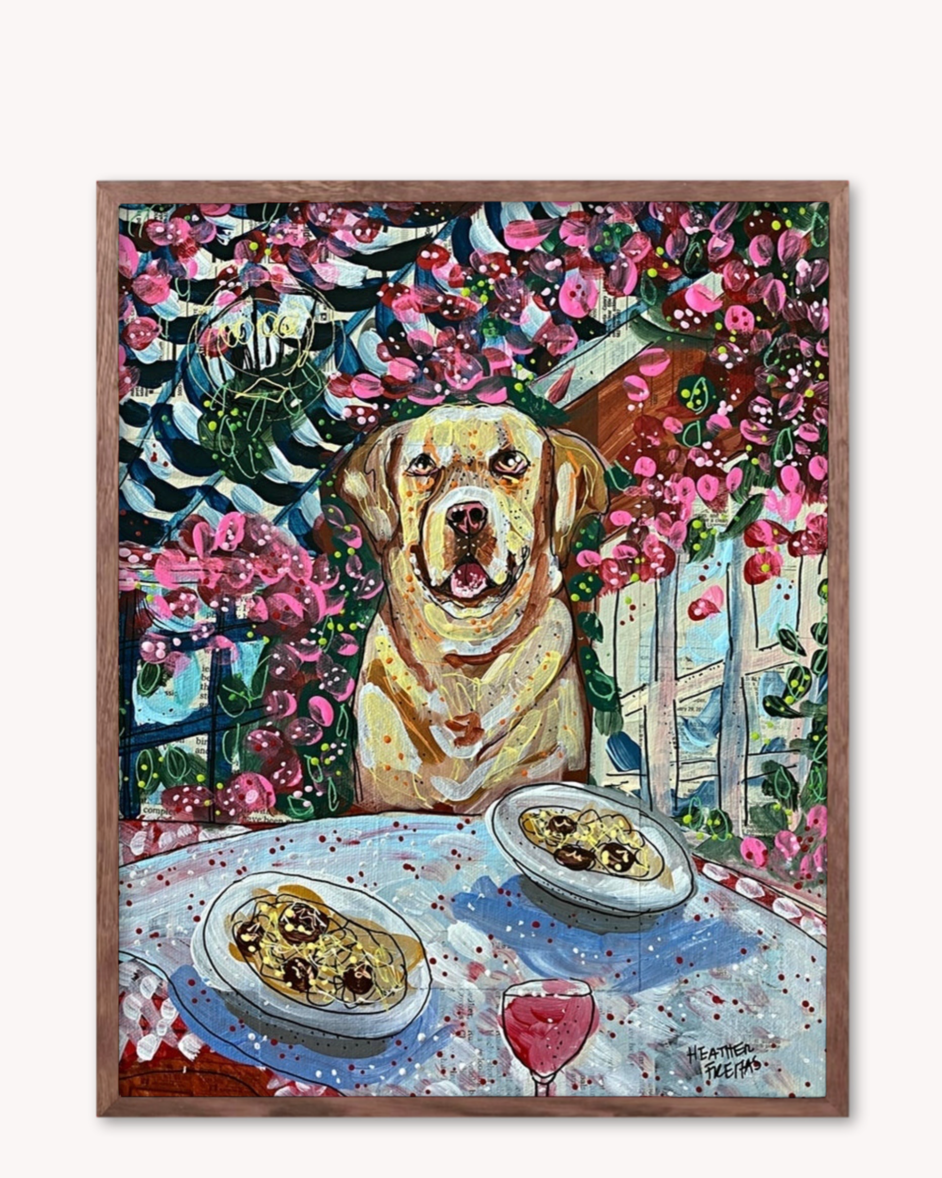 Yellow Lab Dining Print