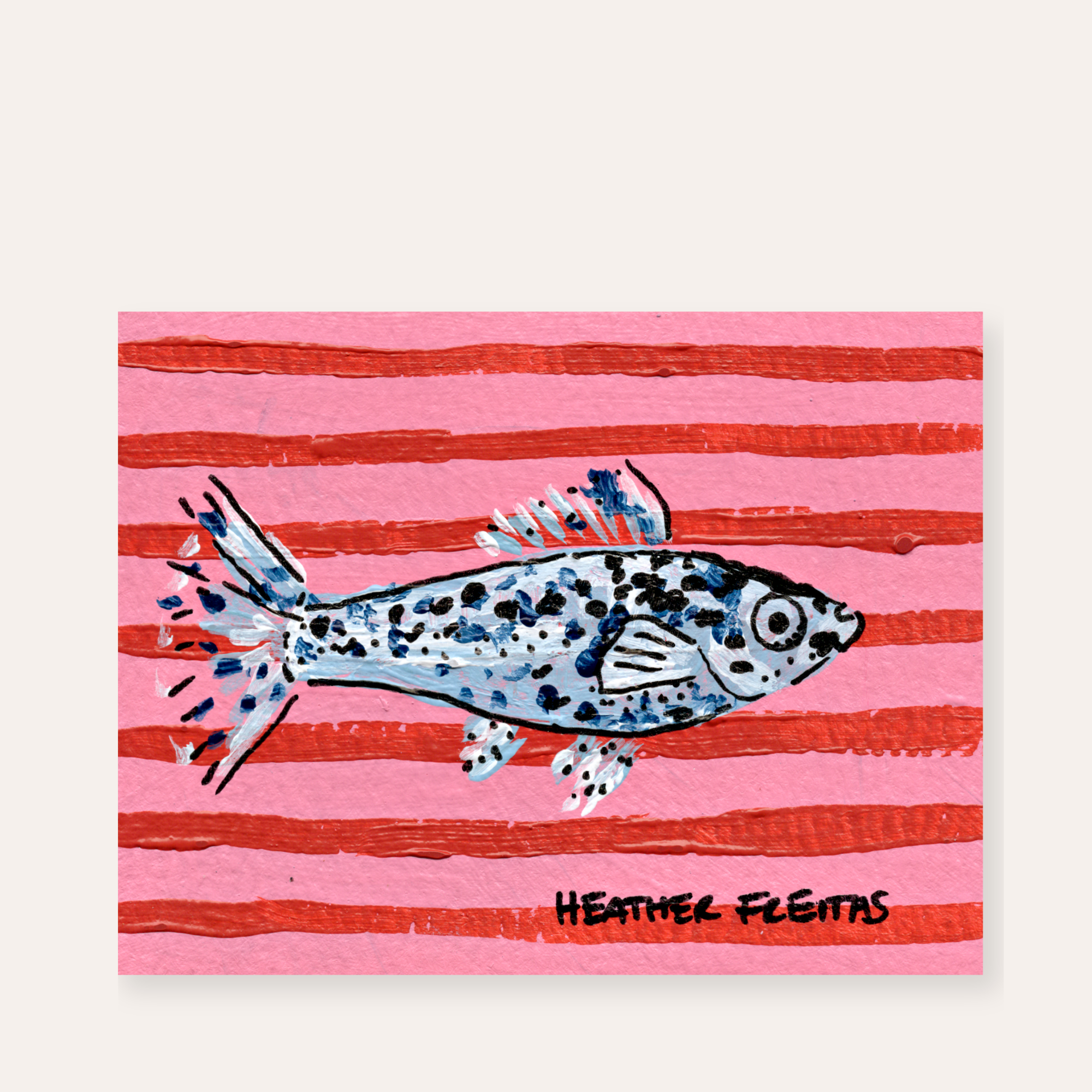 Dalmatian Molly Fish ACEO