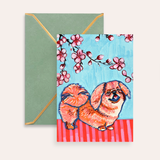 Pekingese Dog Fine Art Greeting Card