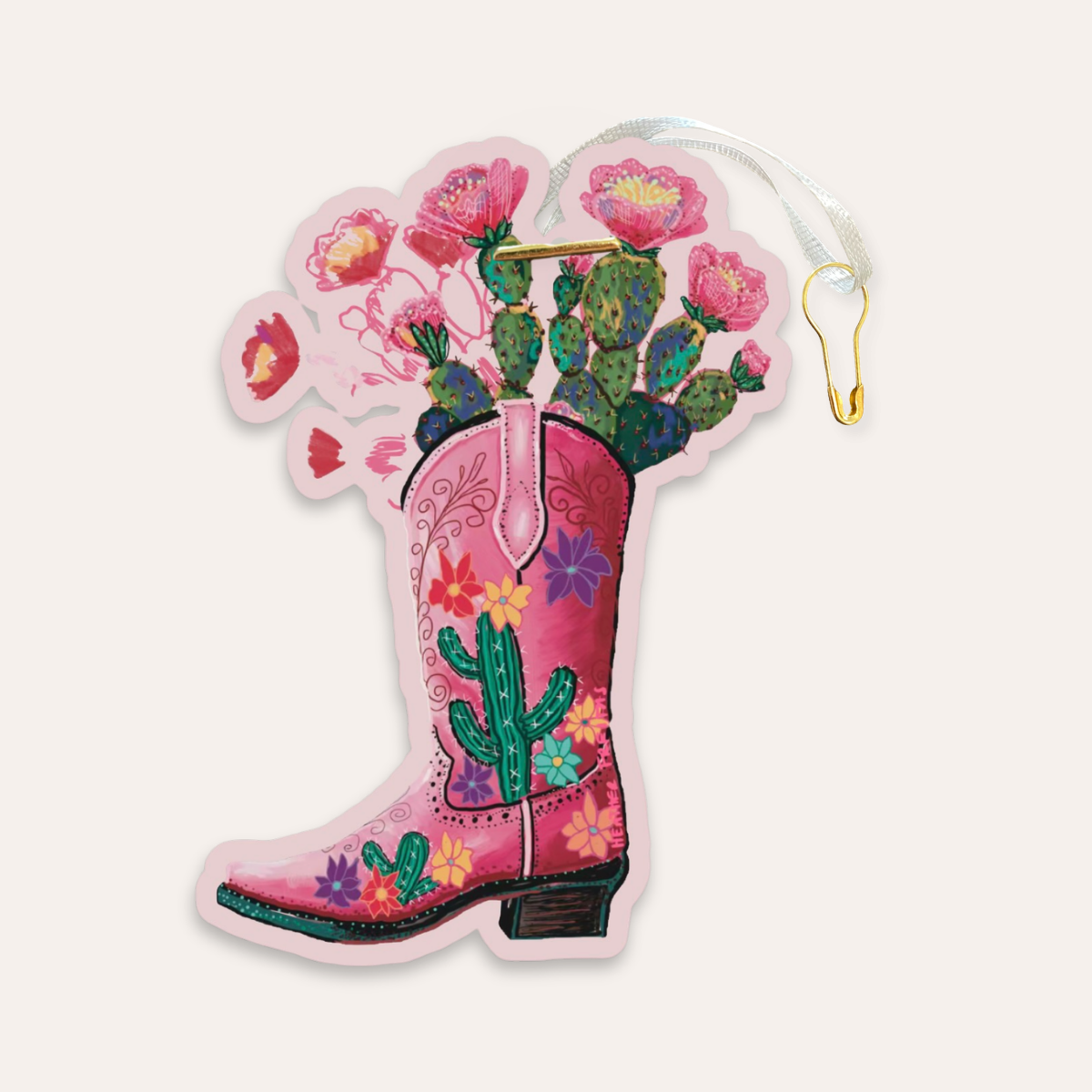Cowgirl Cactus Boot Gift Tag