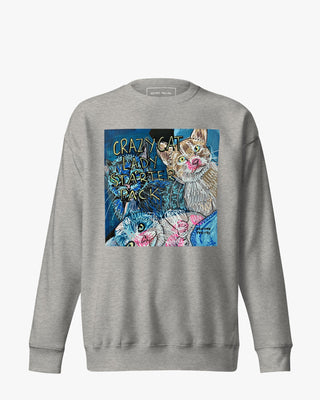 Crazy Cat Lady Unisex Premium Sweatshirt - Heather Freitas - fine art home deccor
