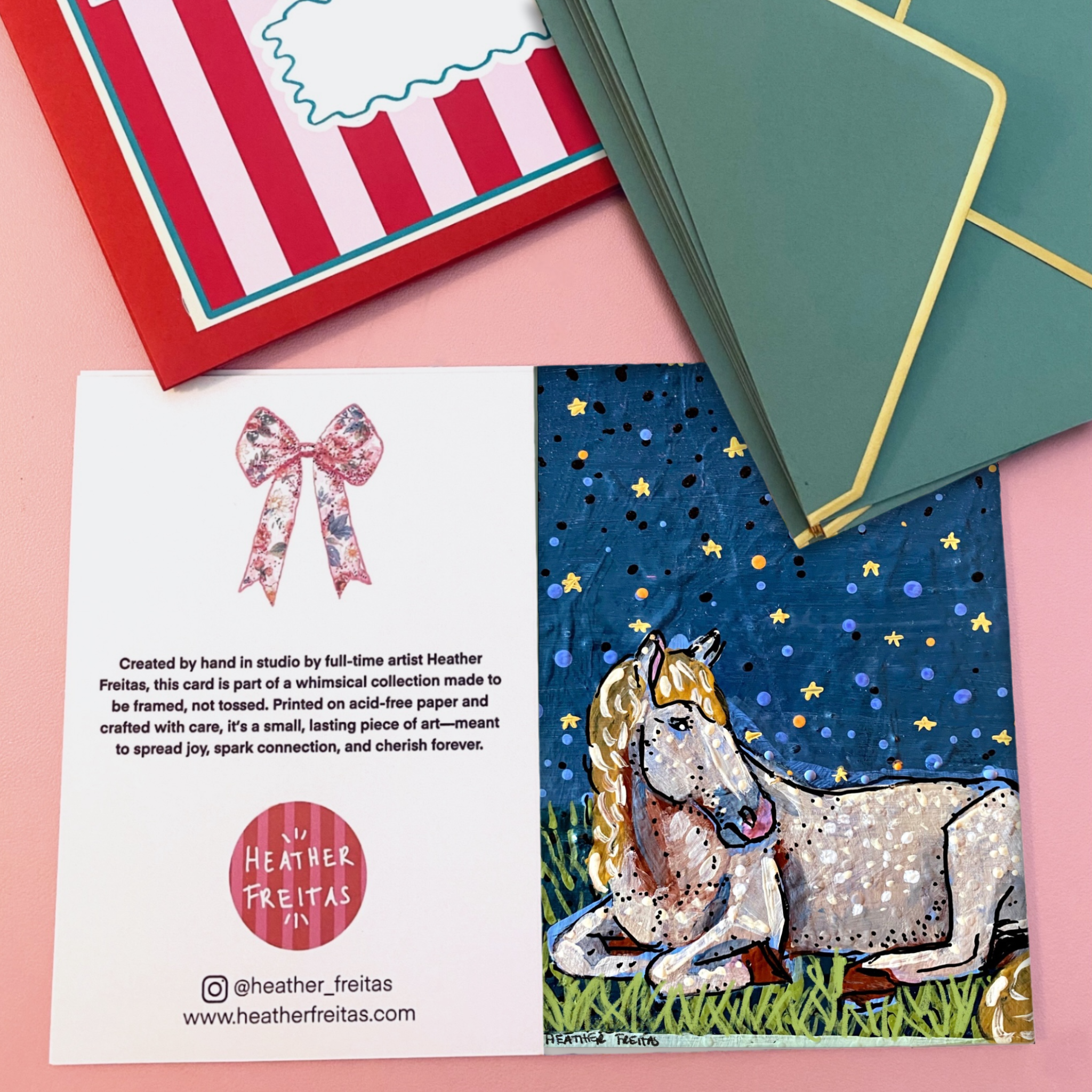 Sleeping Horse Starry Night Fine Art Greeting Card