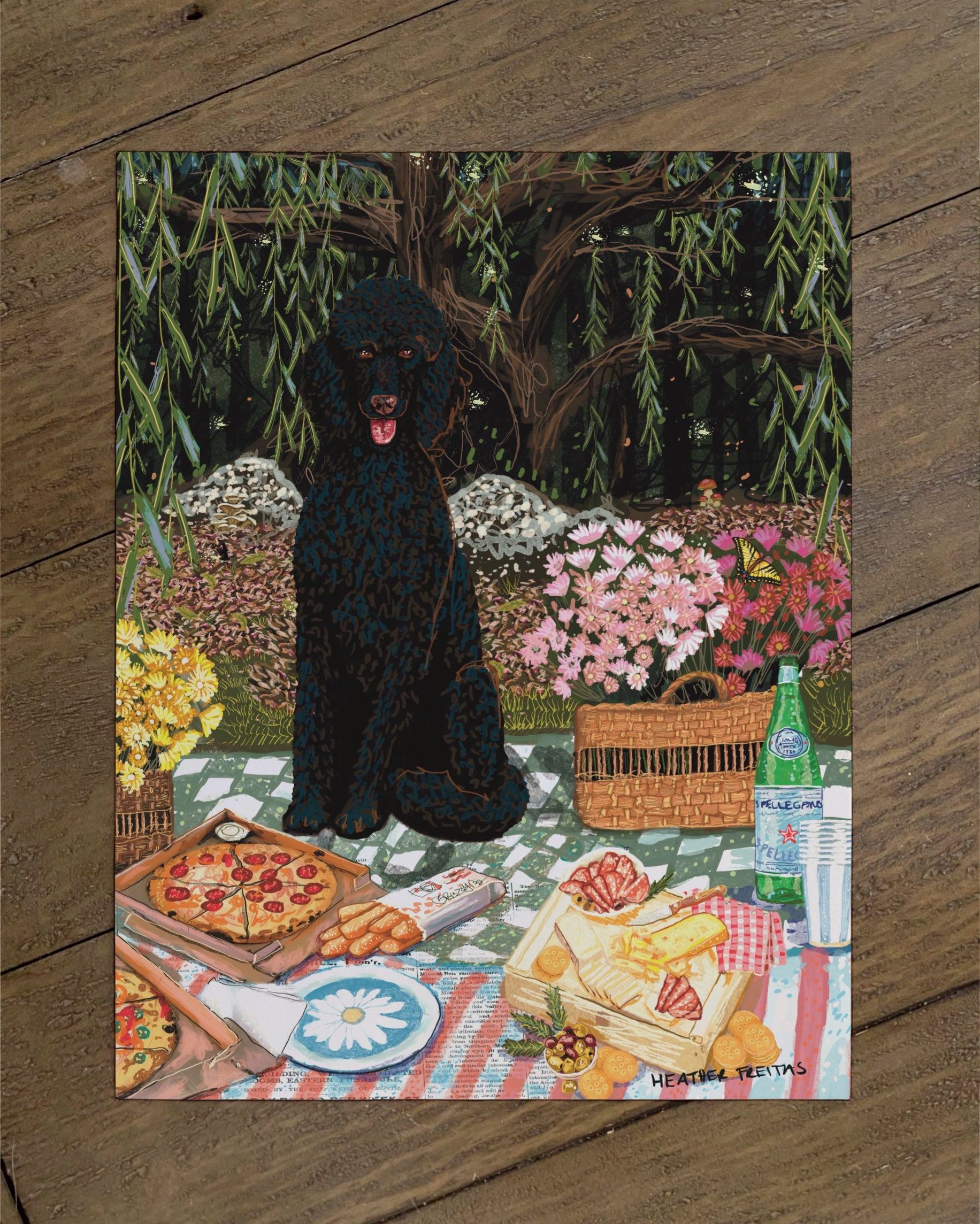 Standard Poodle - Build Your Own Dining Dog Paper Print