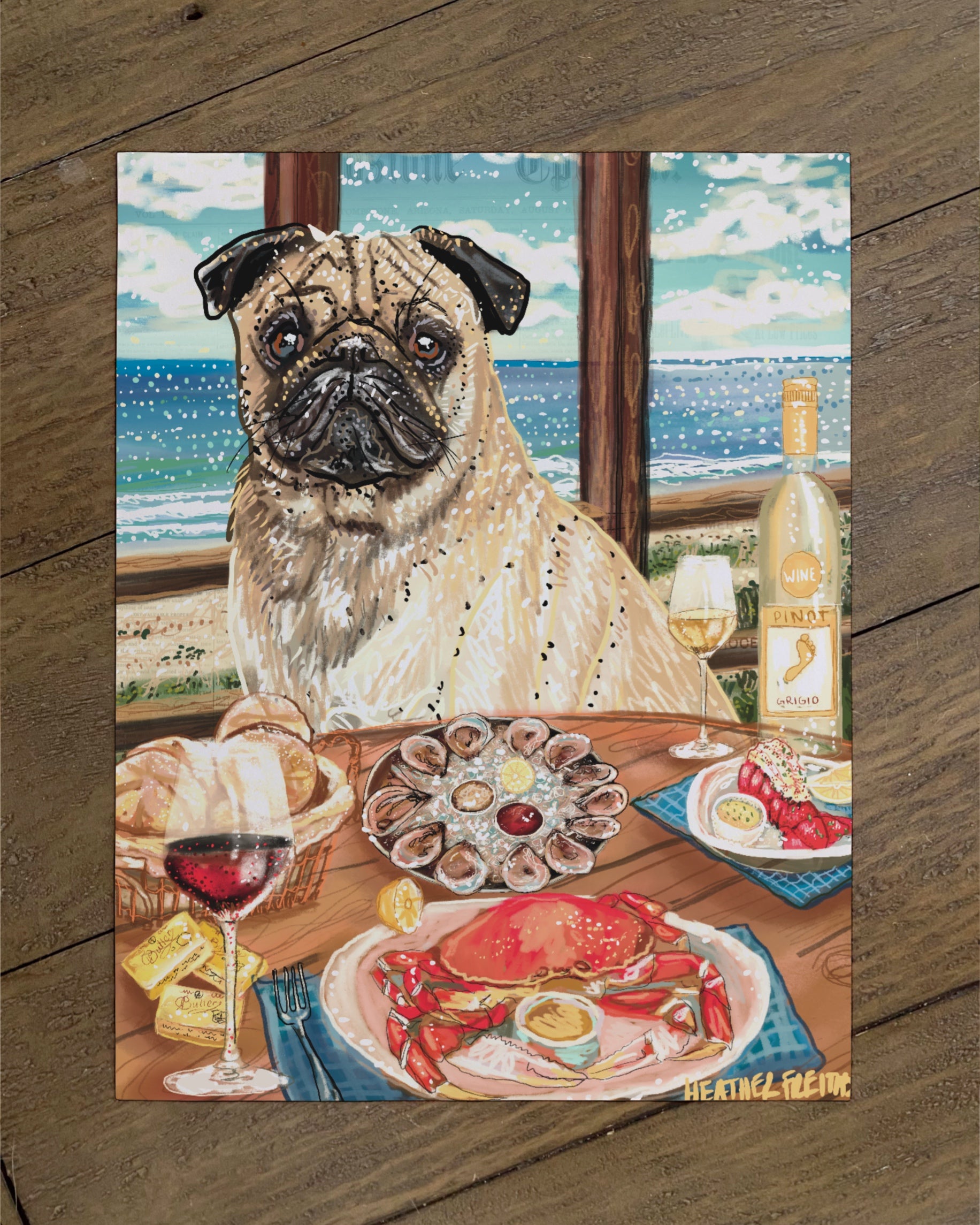 Pug - Build Your Own Ding Dog Paper Print