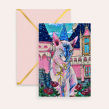 Minx Castle Cat Fine Art Greeting Card