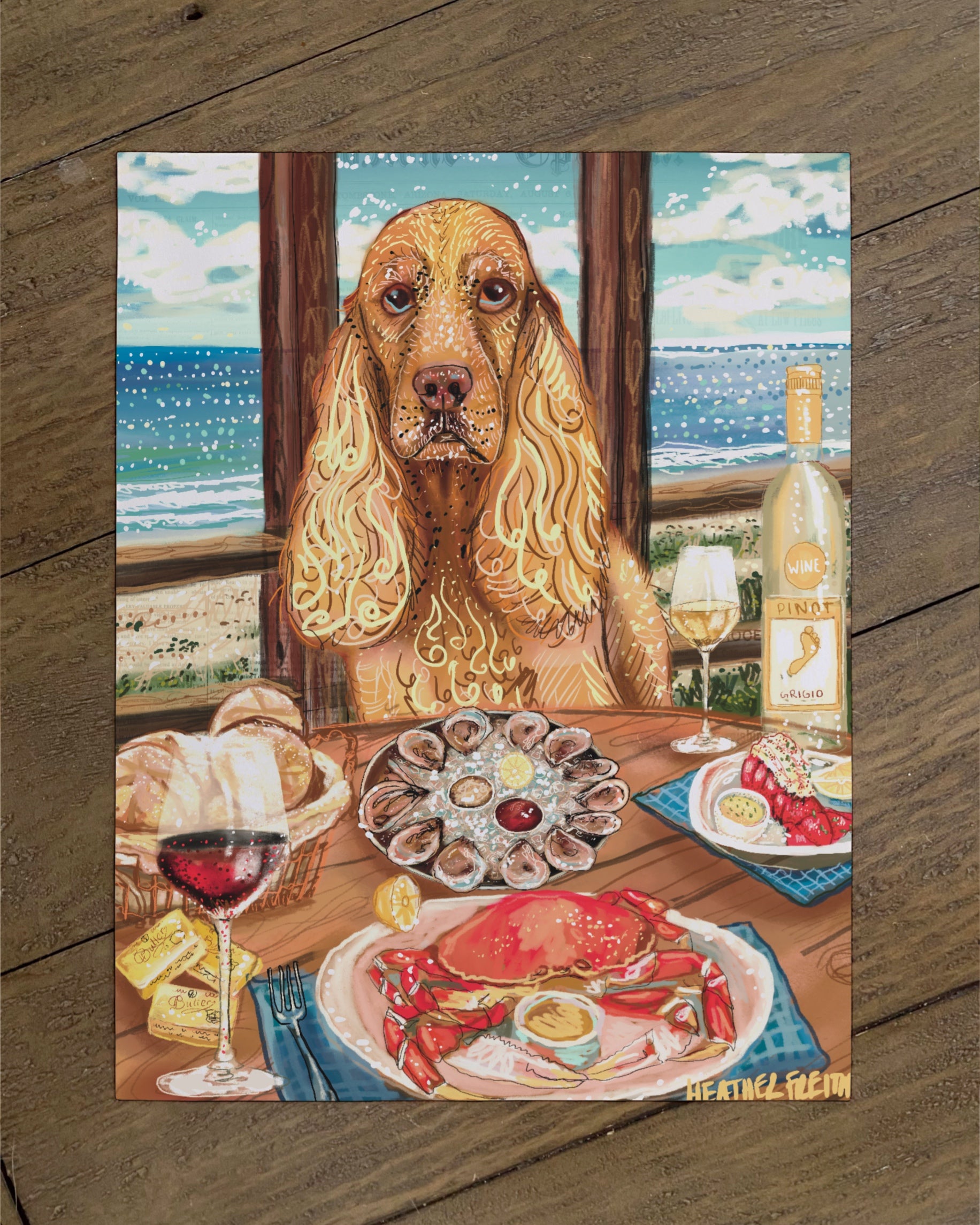 Cocker Spaniel - Build Your Own Dining Dog Paper Print