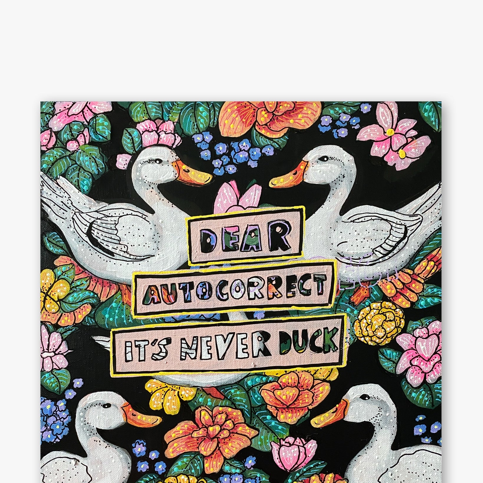 Dear Autocorrect ( Original Painting ) - Heather Freitas - fine art home deccor