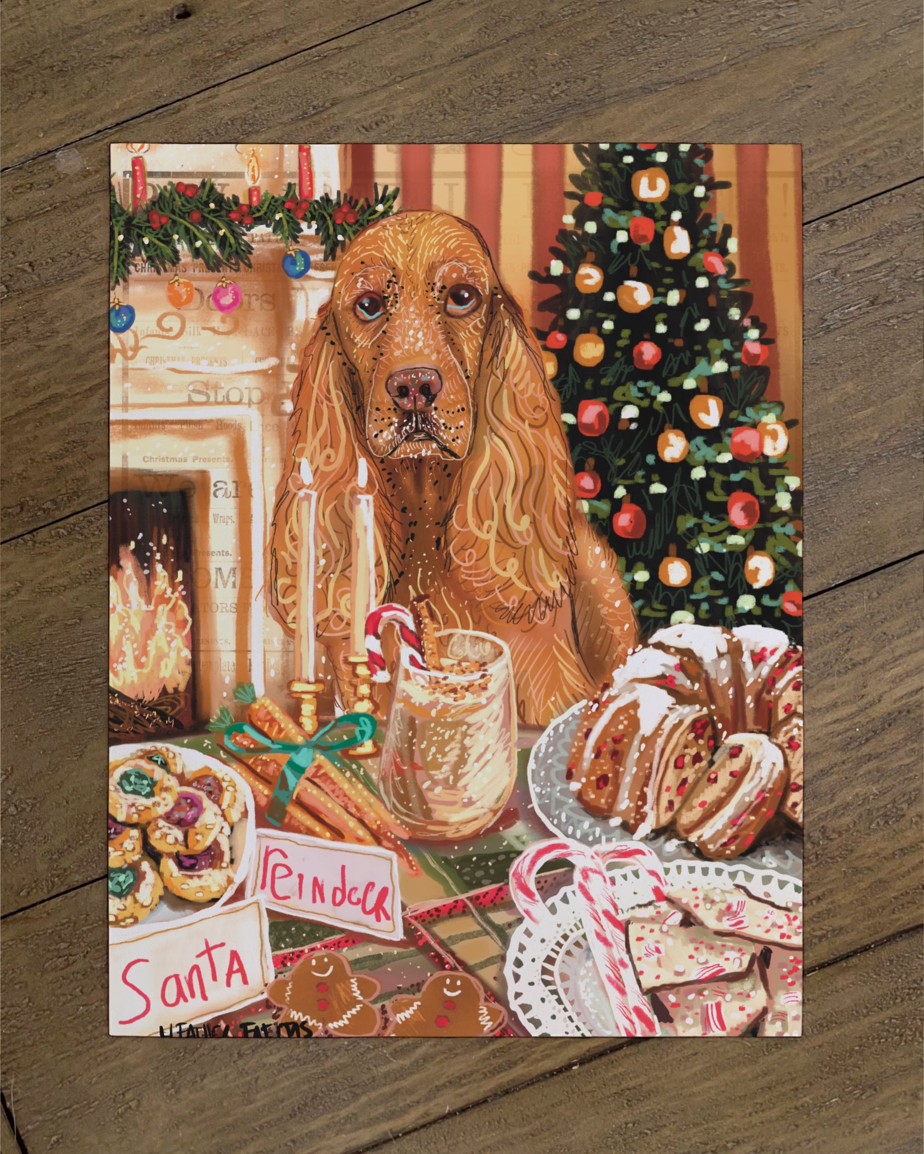 Cocker Spaniel - Build Your Own Dining Dog Paper Print