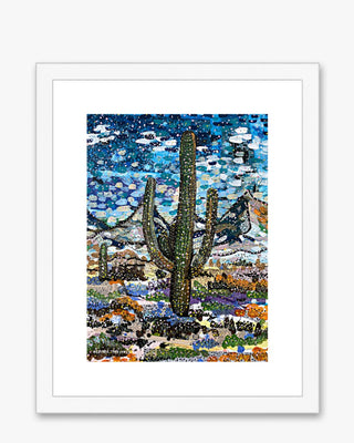 Cactus Peaks Southwest Landscape Framed & Mounted Print