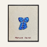 Blue Ribbon Beaded Wall Art