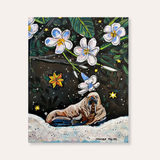 Walrus Plumeria Art Paper Print