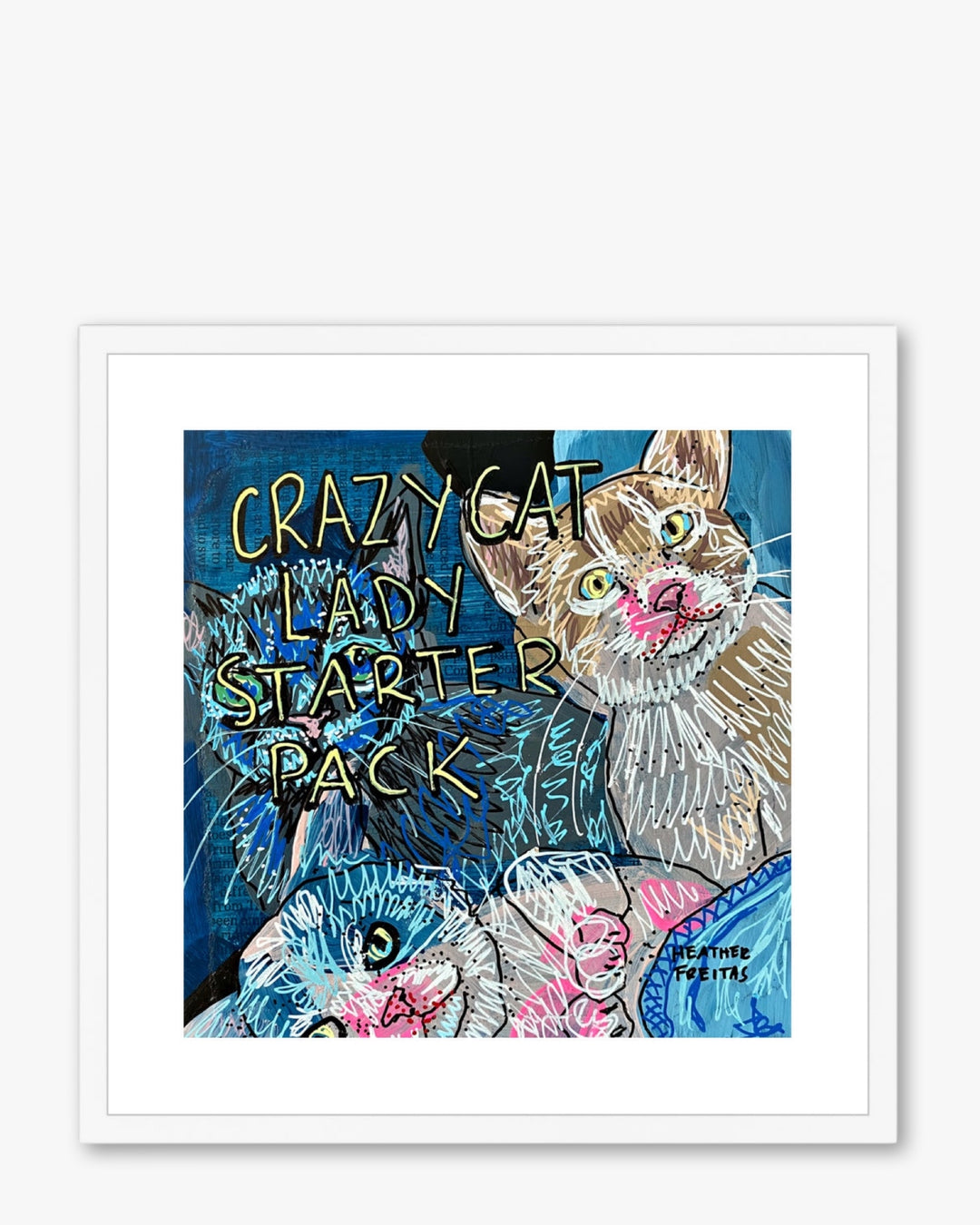Crazy Cat Lady Framed & Mounted Print - Heather Freitas - fine art home deccor