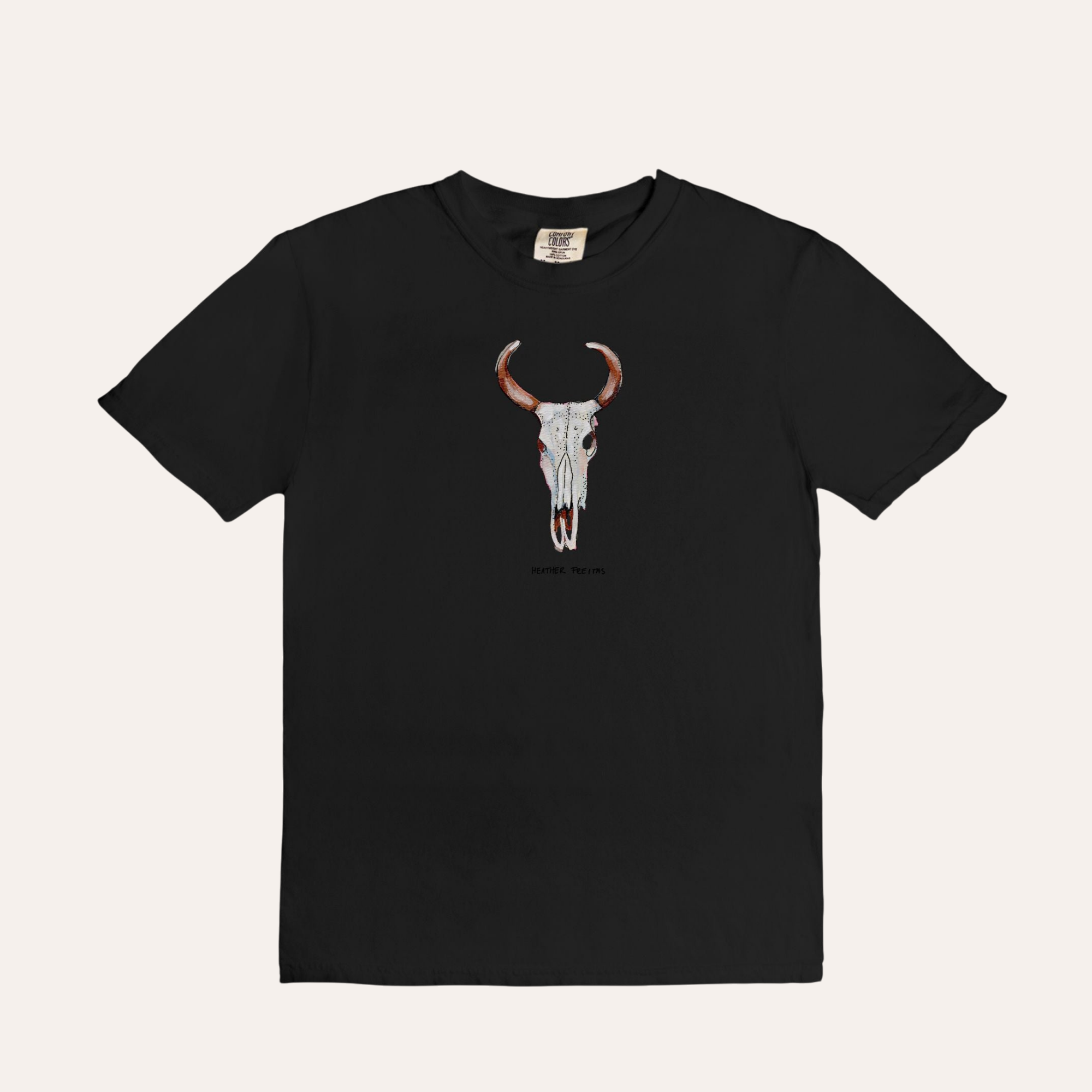 Orchid Cow Skull Tee