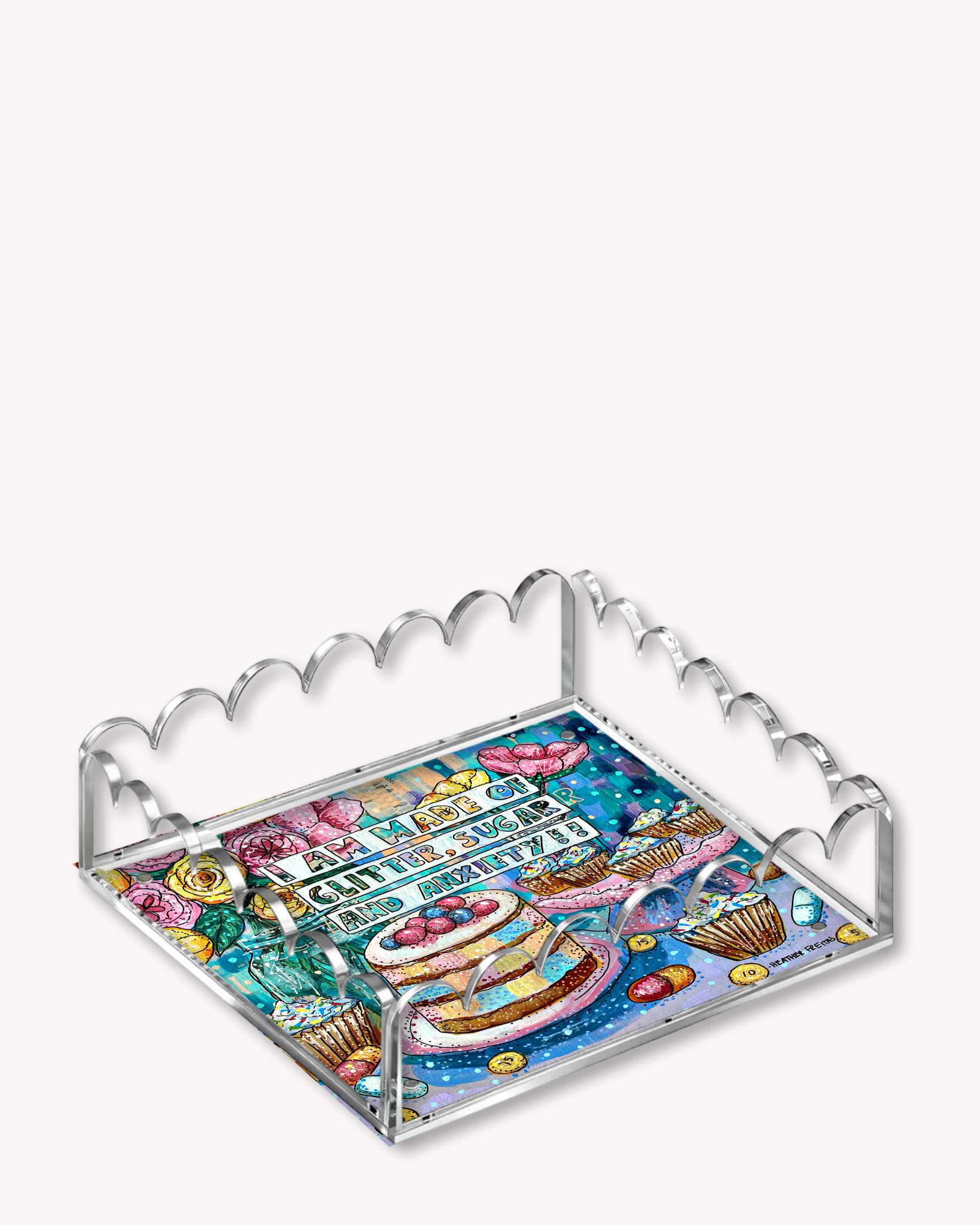 Glitter, Sugar & Anxiety Acrylic Tray