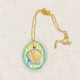 Shell Hand Painted Ceramic Necklace