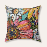 Flower Power Velveteen Throw Pillow