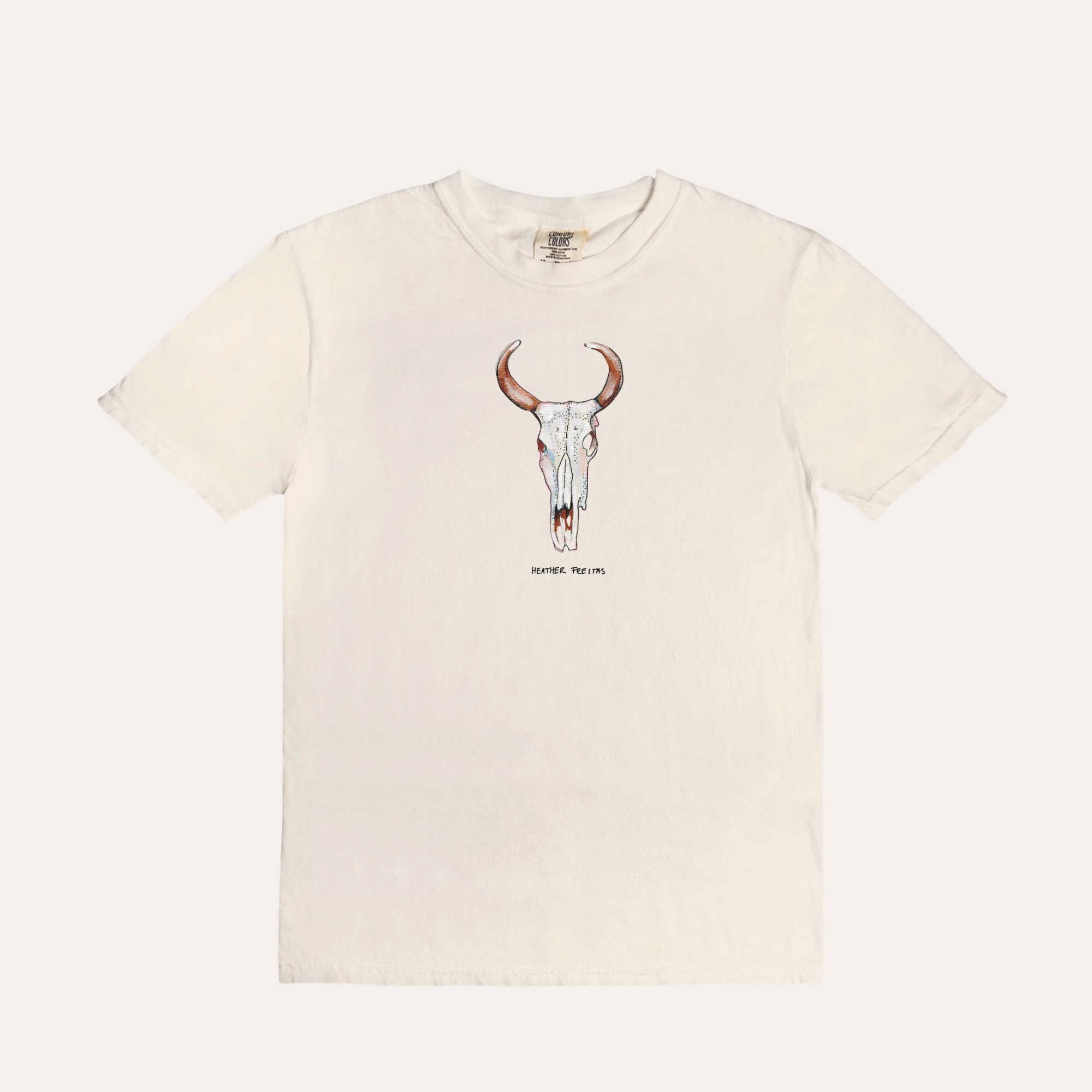 Orchid Cow Skull Tee