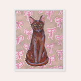 Havana Brown Cat Framed Fine Art Canvas Print