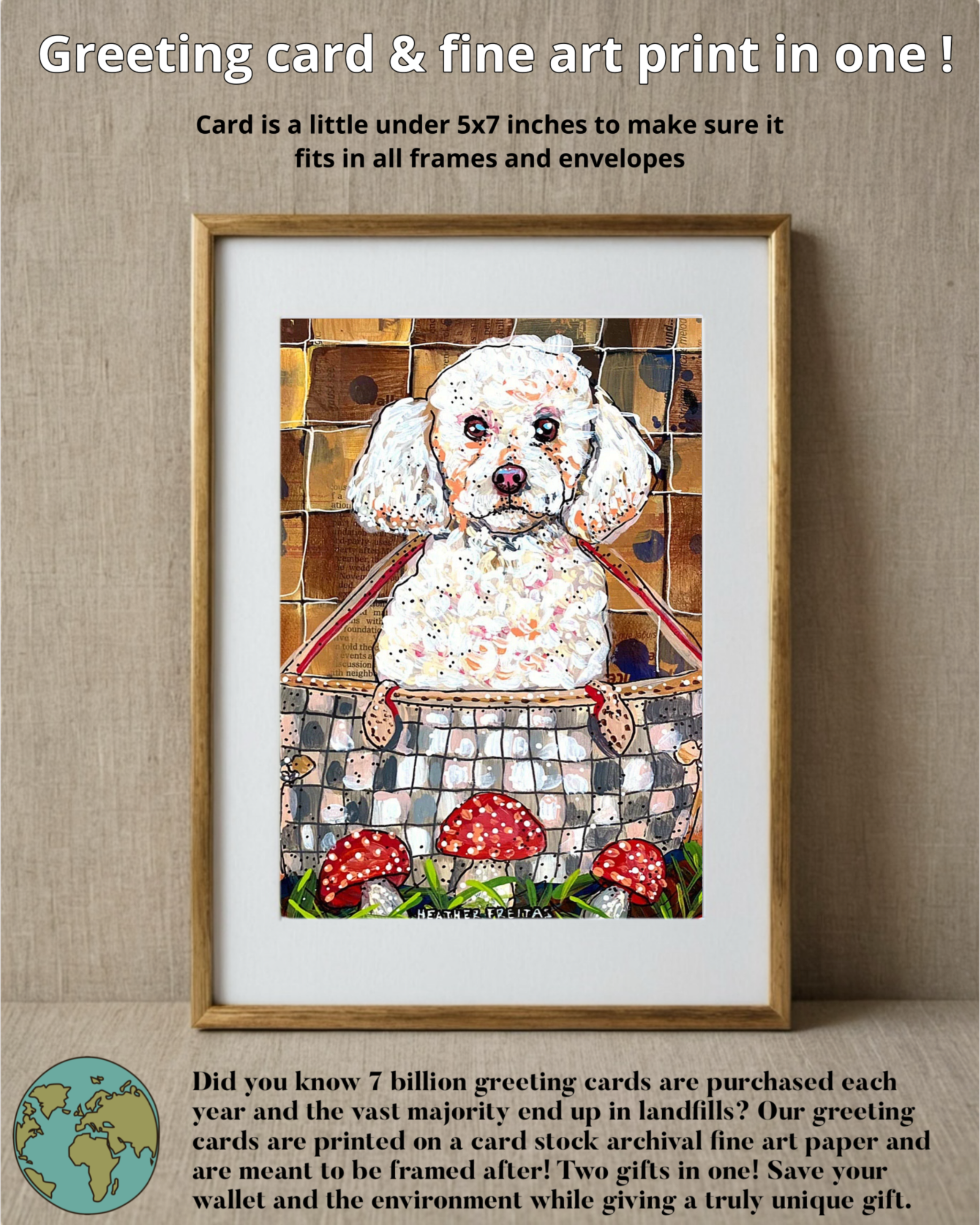 Poodle - Greeting Card / Fine Art Print
