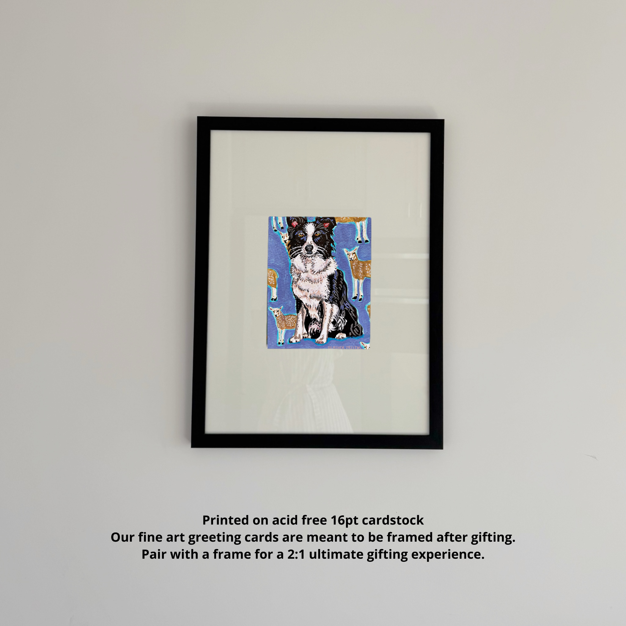 Border Collie Fine Art Greeting Card