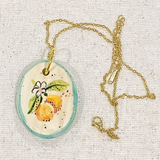 Orange Blossom Hand Painted Ceramic Necklace