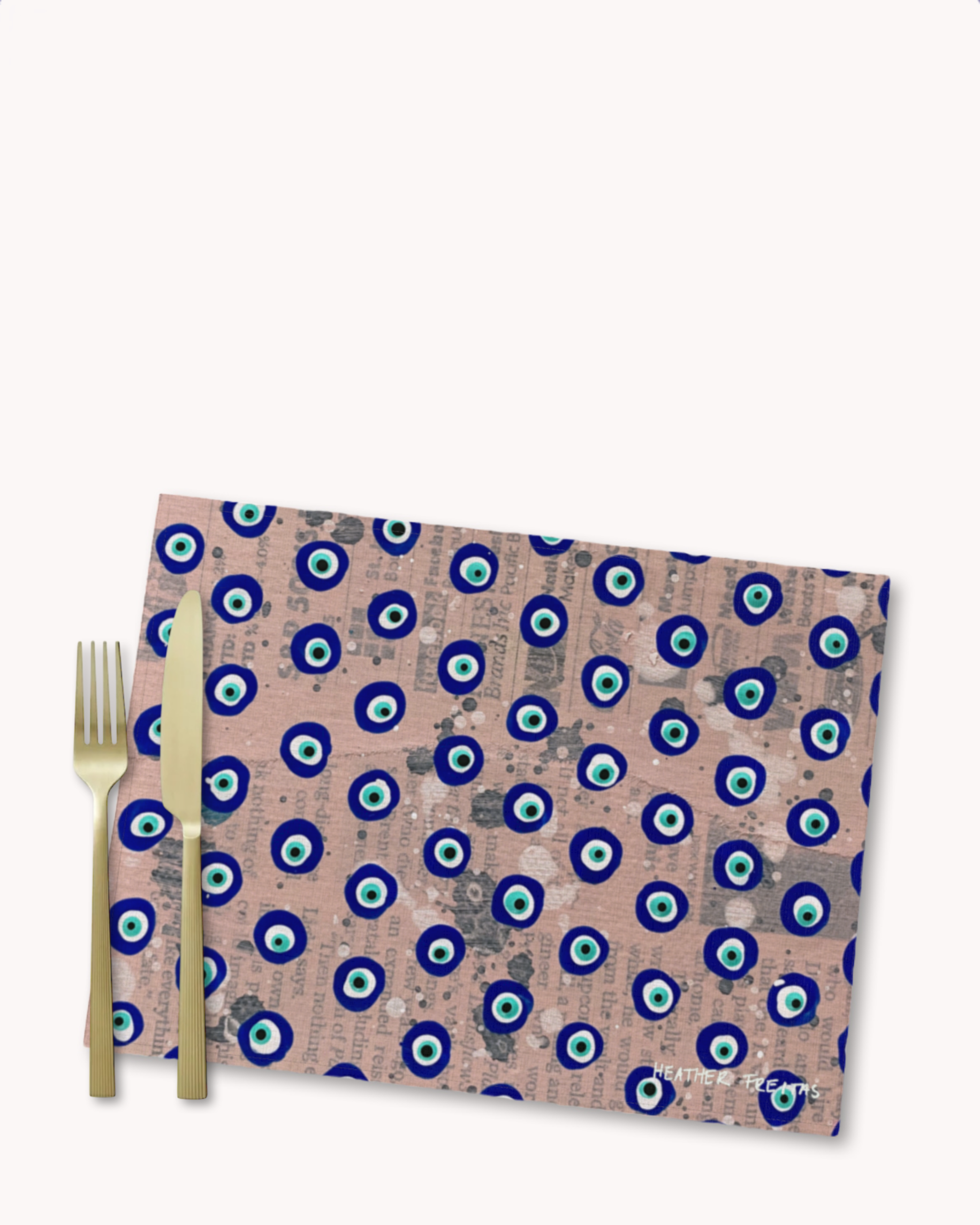 Dusty Pink Evil Eyes Placemat
