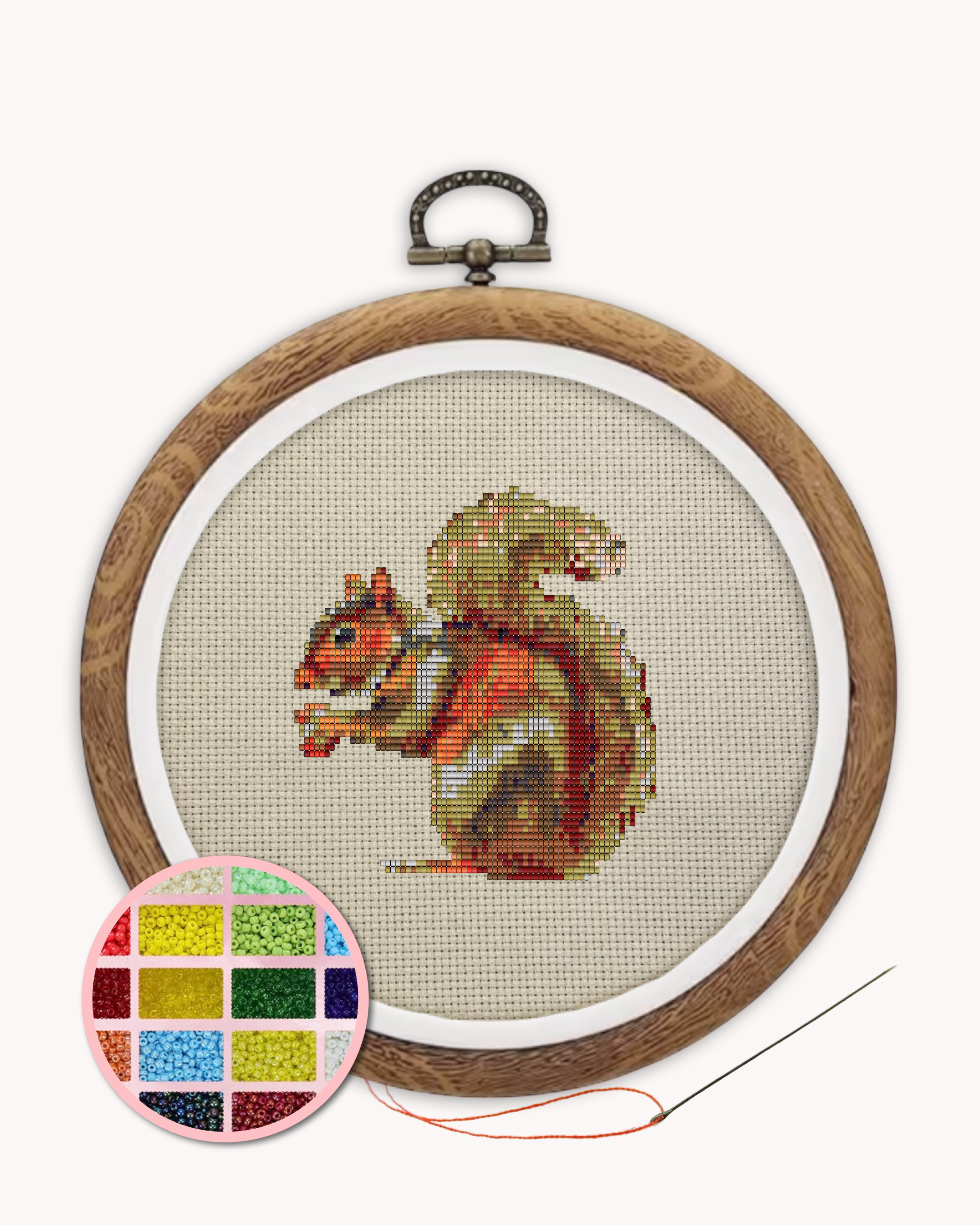 Squirrel Beaded Art Kit ( L 5 inch )