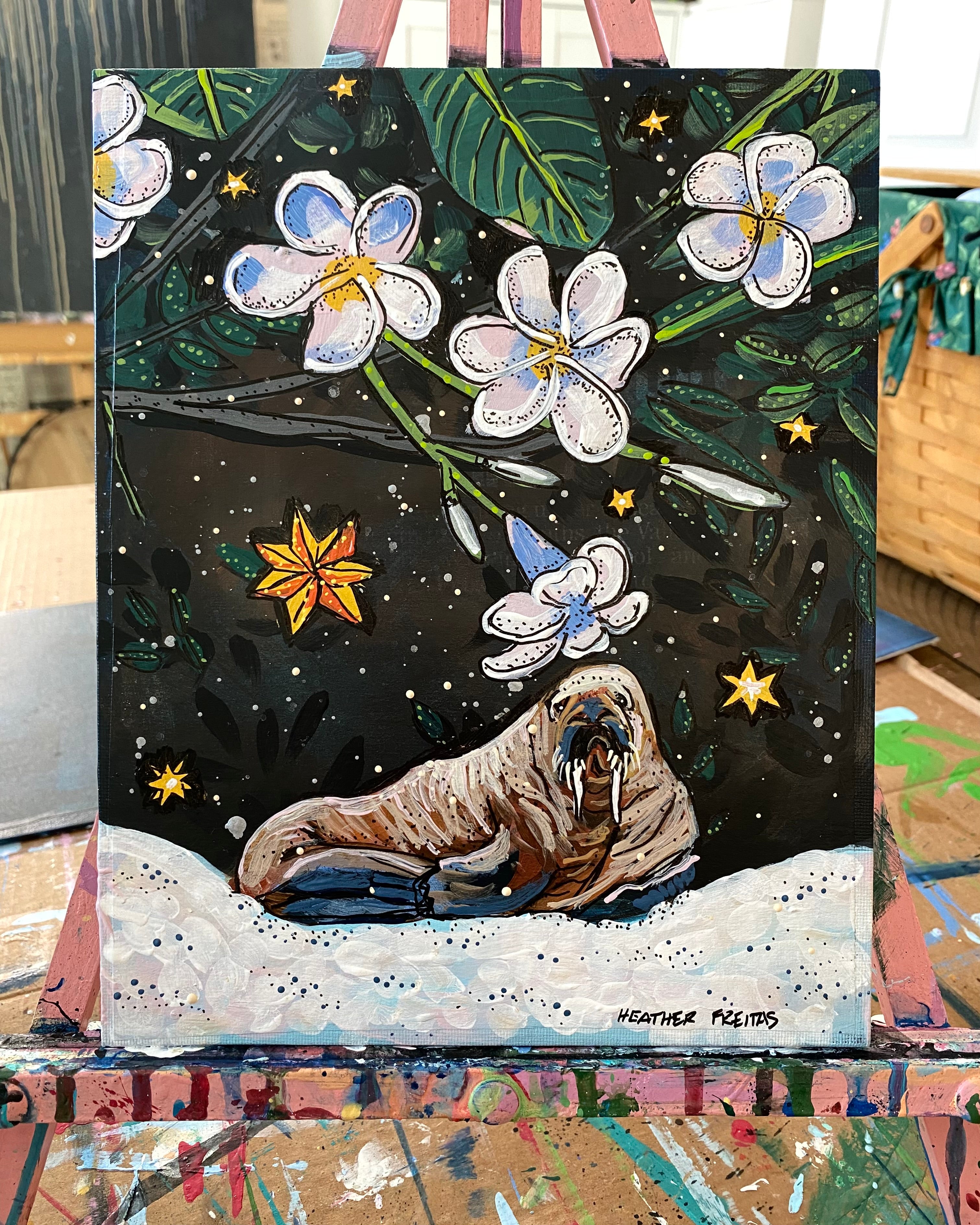 Plumeria Walrus ( Original Painting )