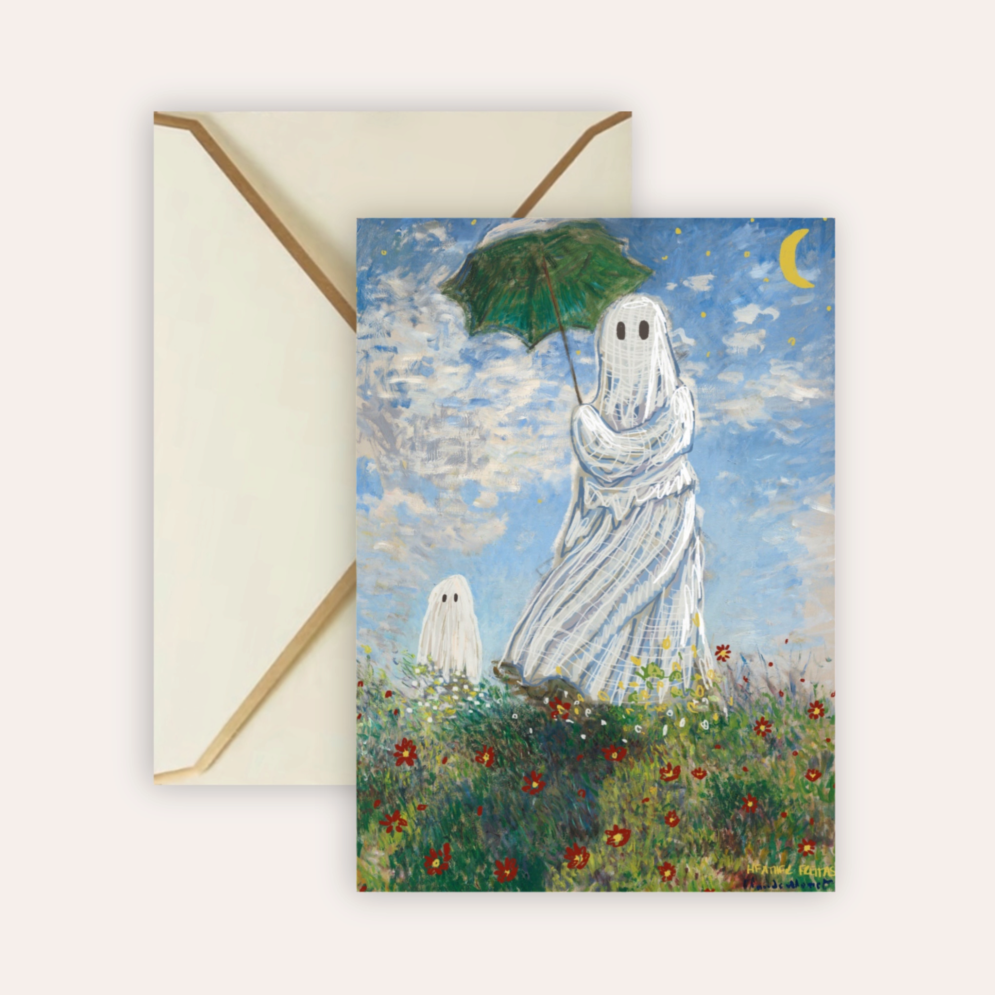 Madame Monet Halloween Remaster Fine Art Greeting Card