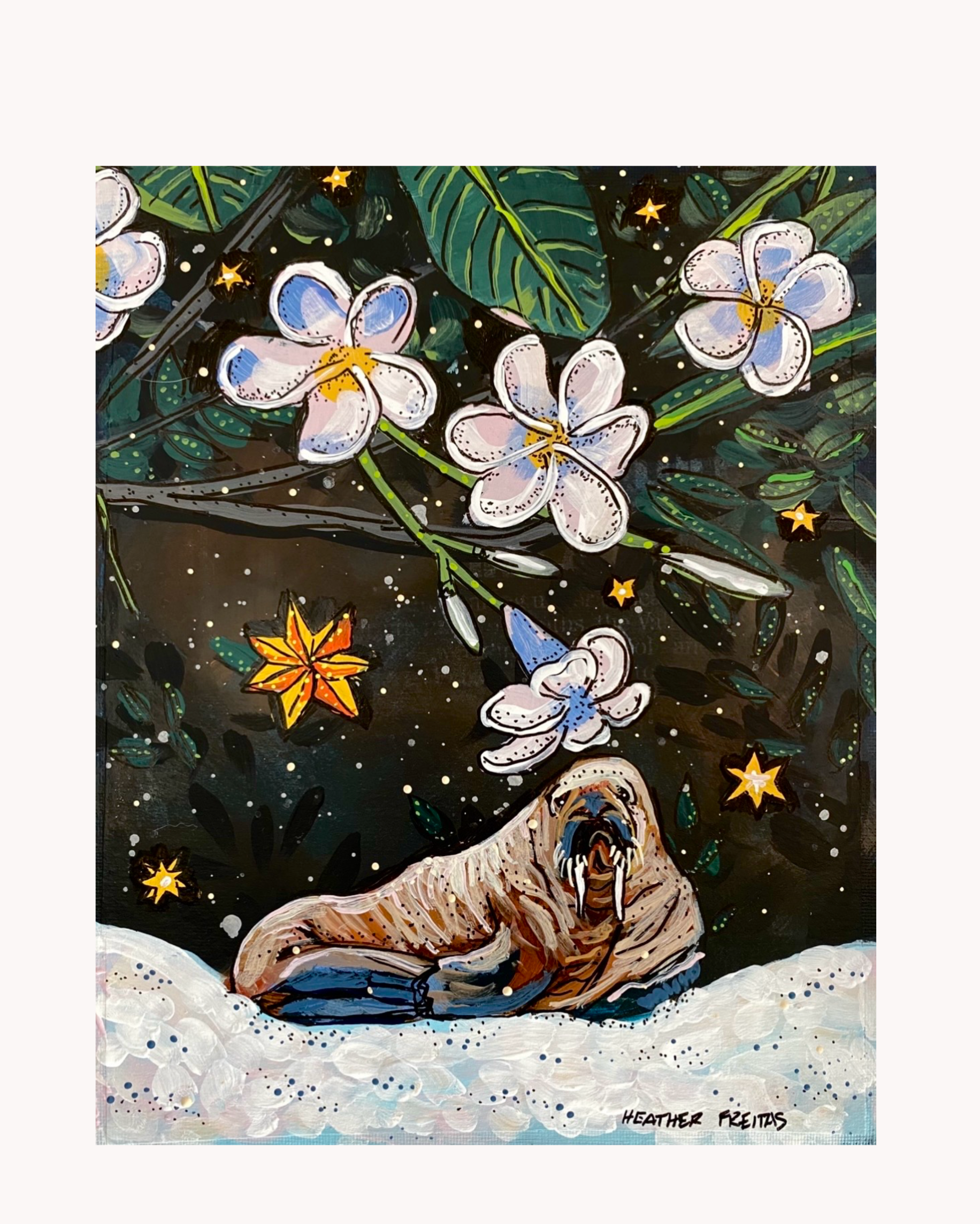 Plumeria Walrus ( Original Painting )