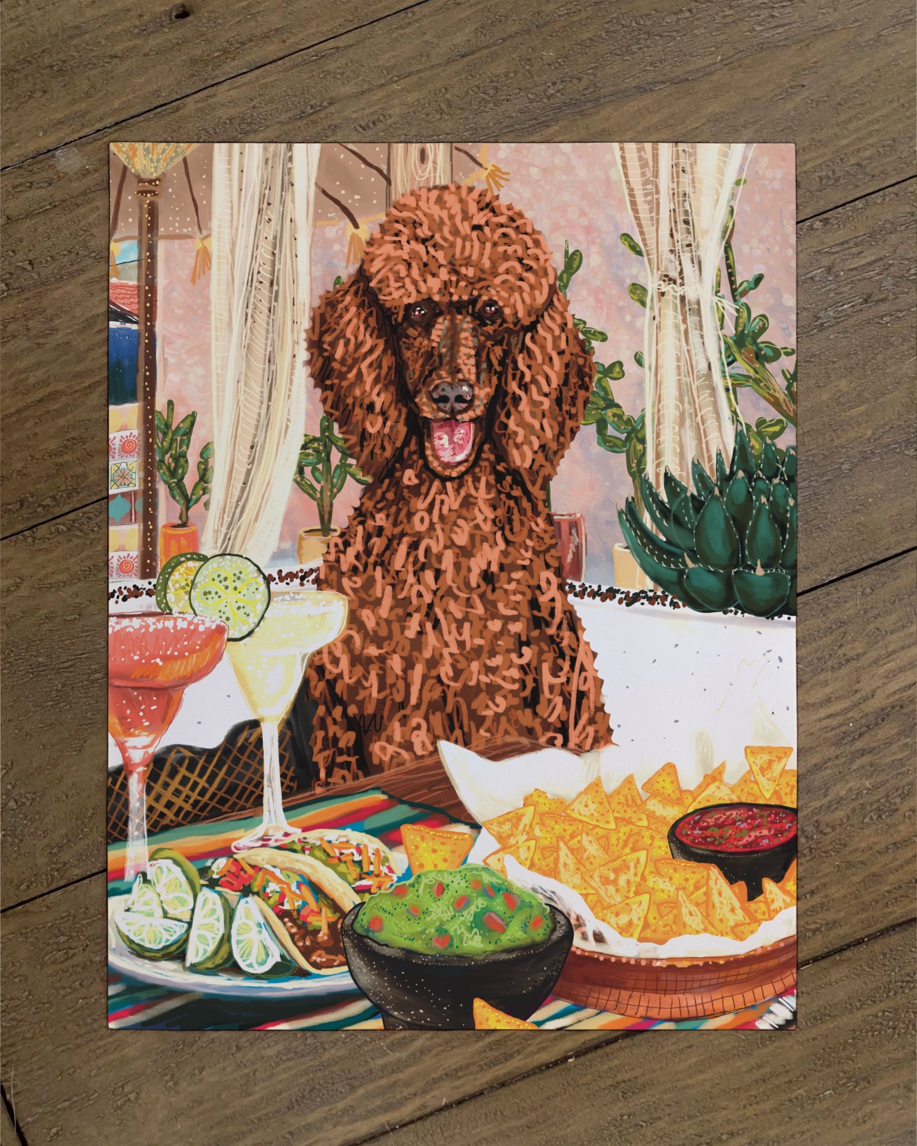 Standard Poodle - Build Your Own Dining Dog Paper Print