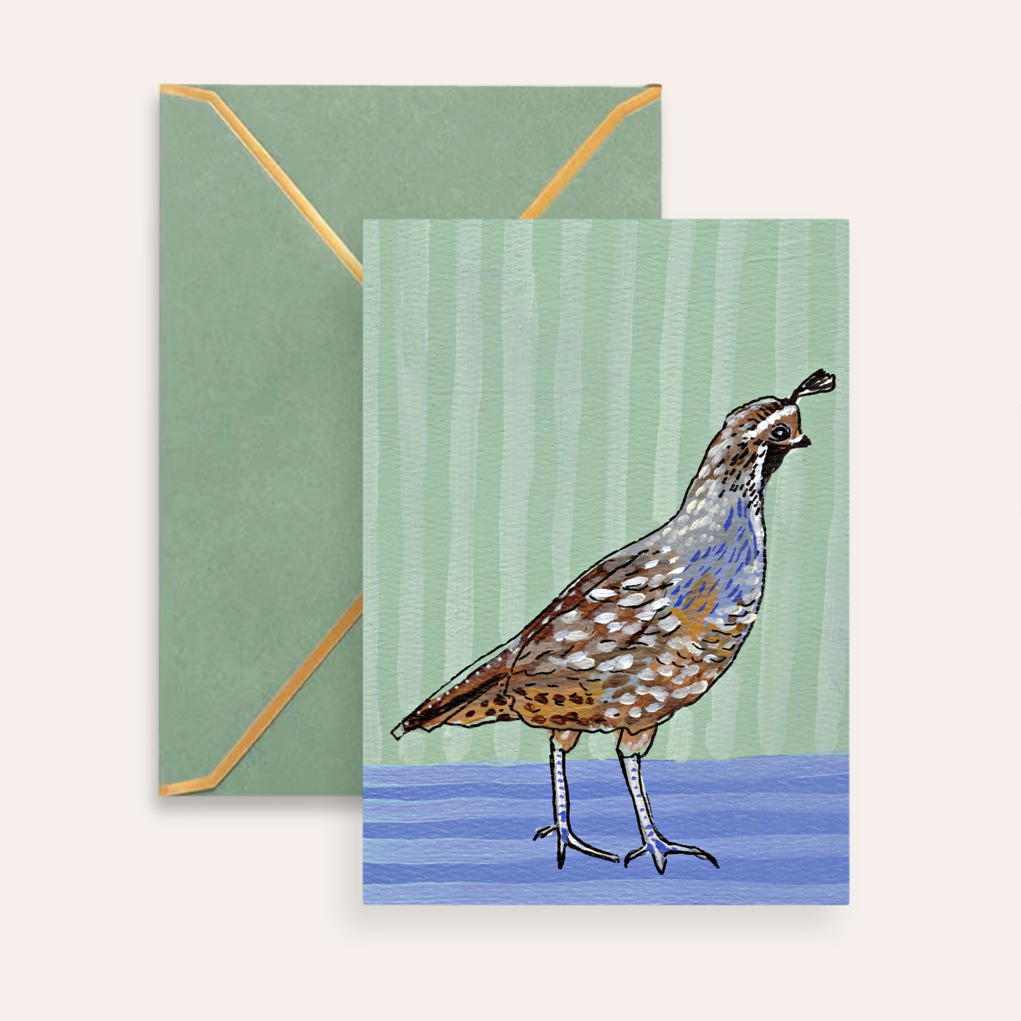 Quail Fine Art Greeting Card