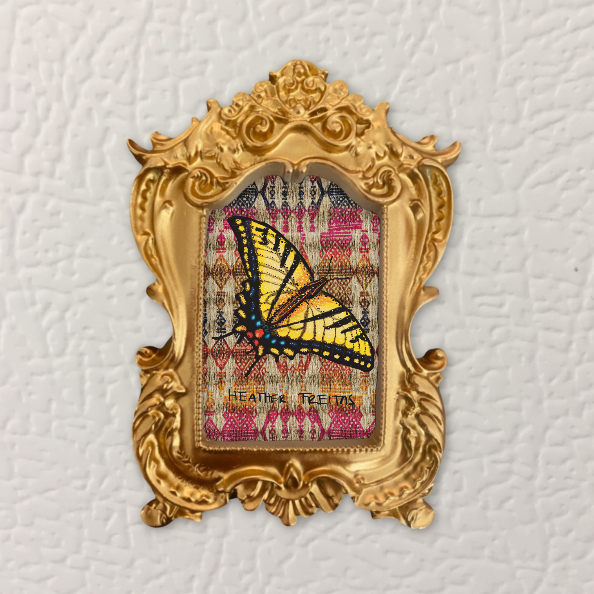 Yellow Swallowtail Framed Small Magnet