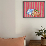 Gingham Burrito Framed Fine Art Canvas Print