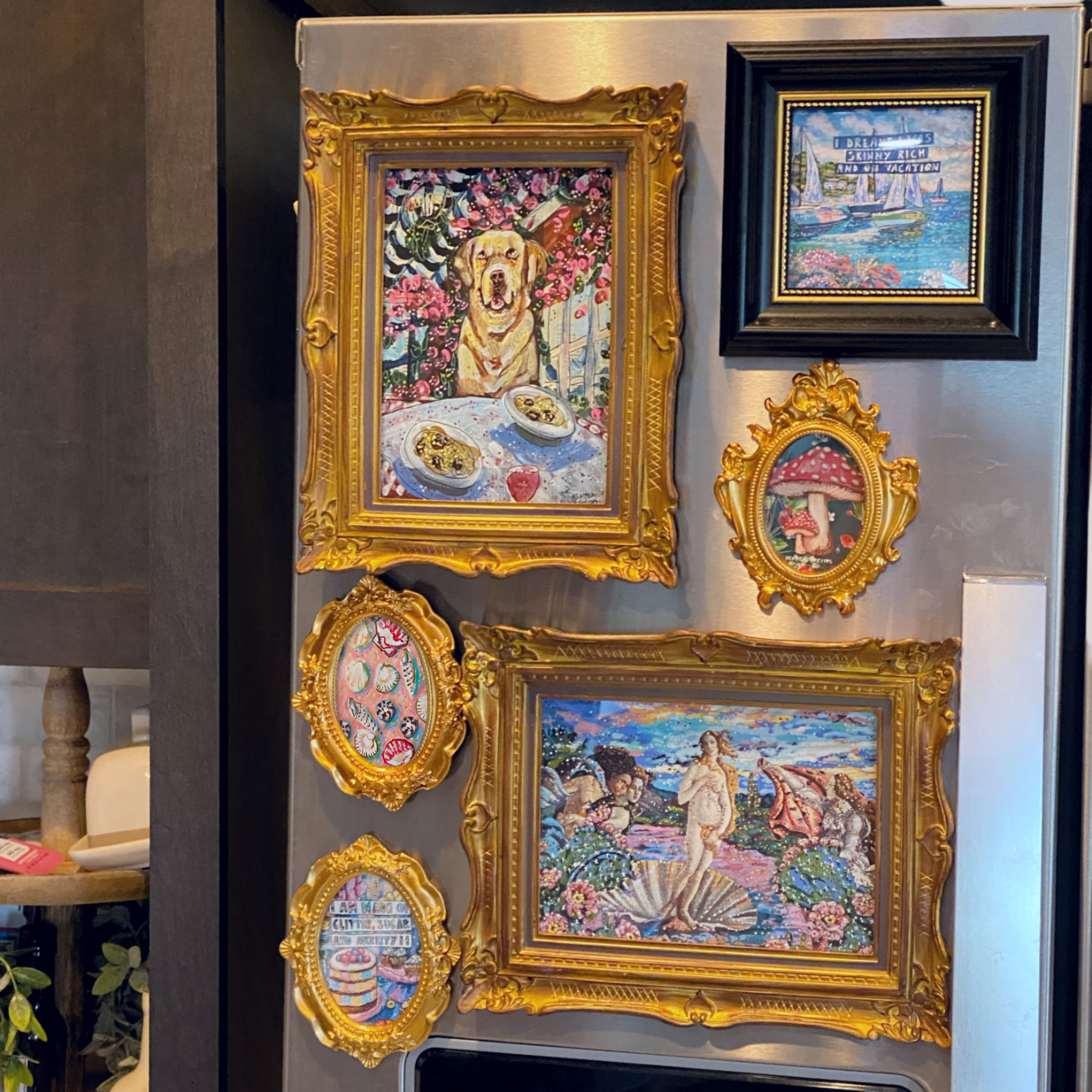 Pink Shells Framed Small Magnet