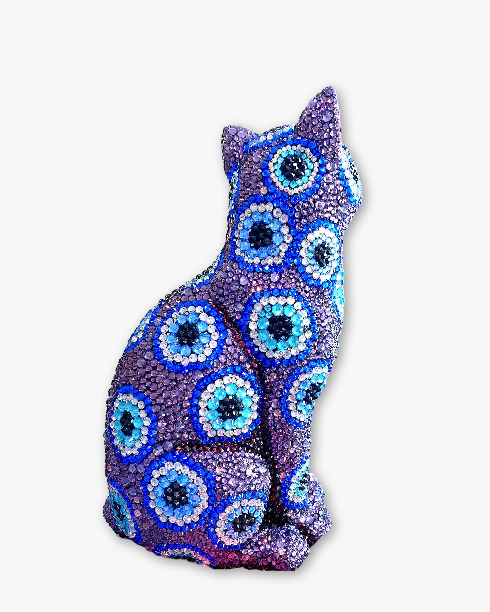 Amethyst Evil Eye Crystal Cat Sculpture - Heather Freitas - fine art home deccor