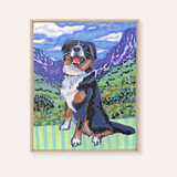 Bernese Mountain Dog Framed Fine Art Canvas Print