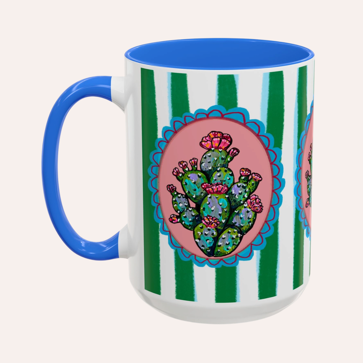 Prickly Pear Cactus Coffee Mug 15oz