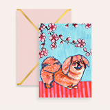 Pekingese Dog Fine Art Greeting Card