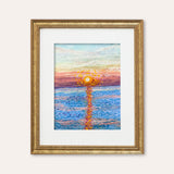 Sunset Reflection ( Framed Original Oil Pastel )