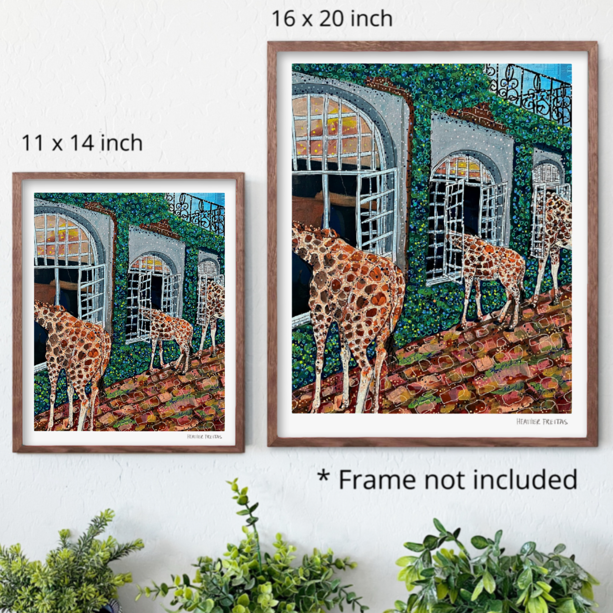 Fine Dining Giraffes Fine Art Print