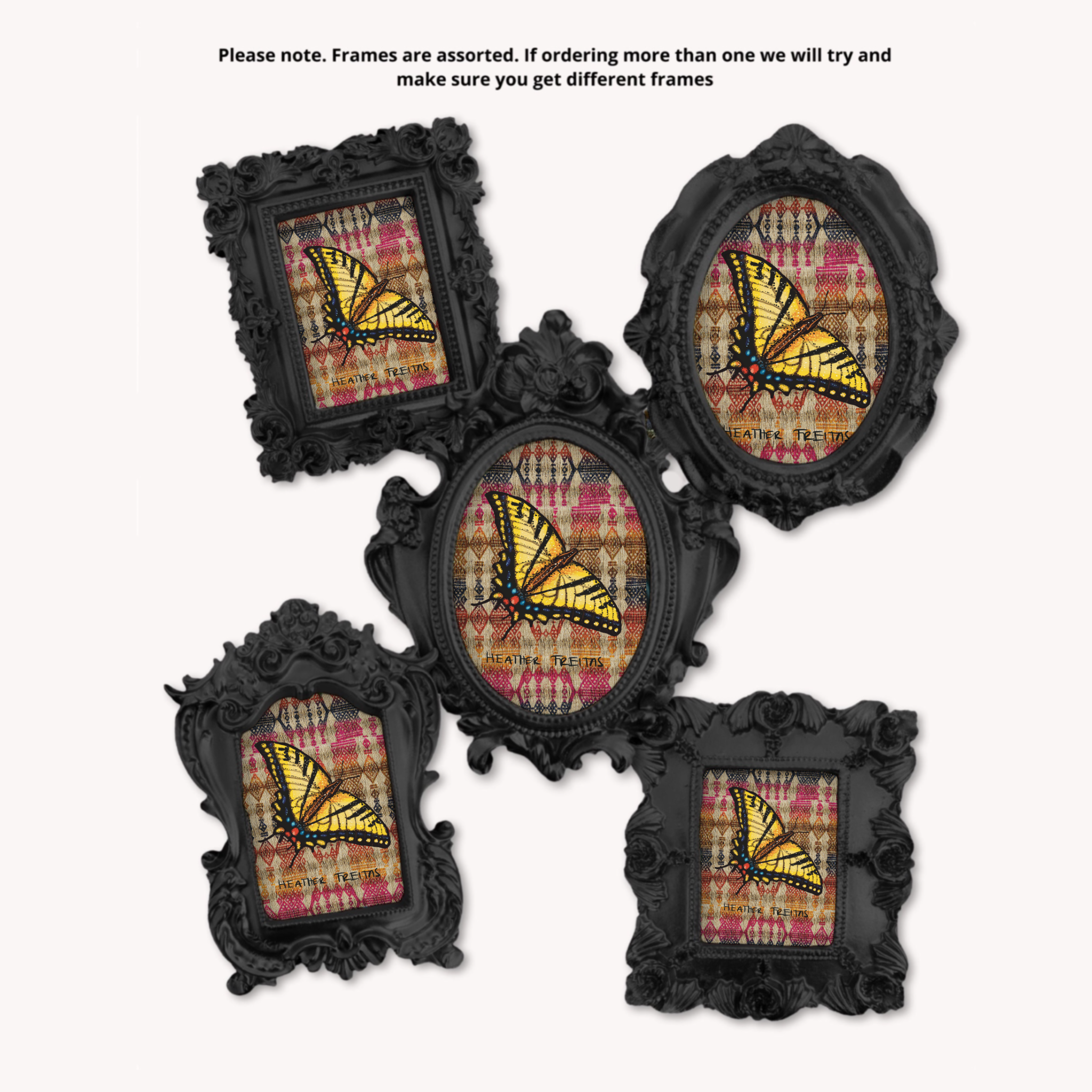 Yellow Swallowtail Framed Small Magnet