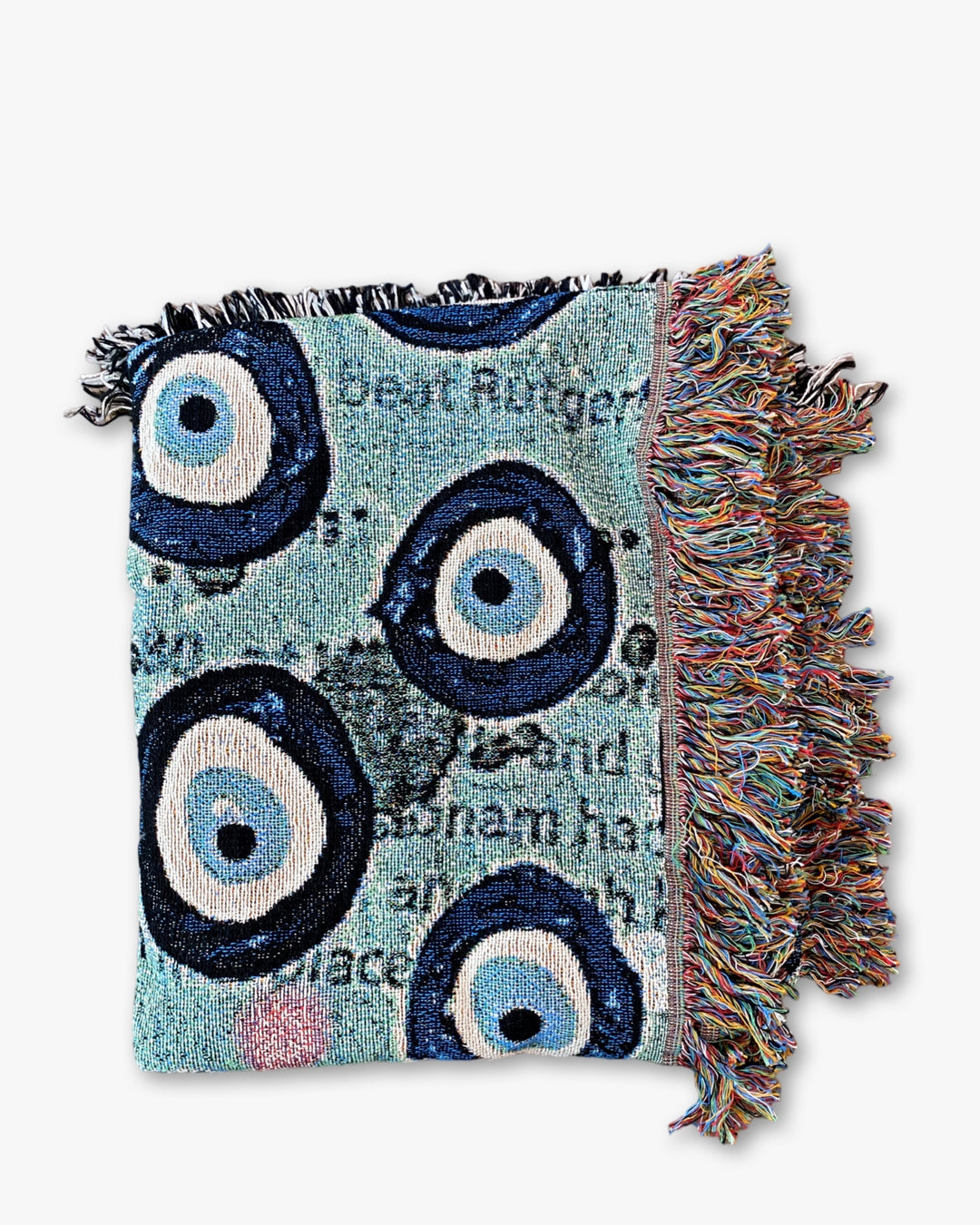 Evil Eye Blues Woven Blanket - Heather Freitas - fine art home deccor