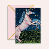 Pink Unicorn Frameable Greeting Card
