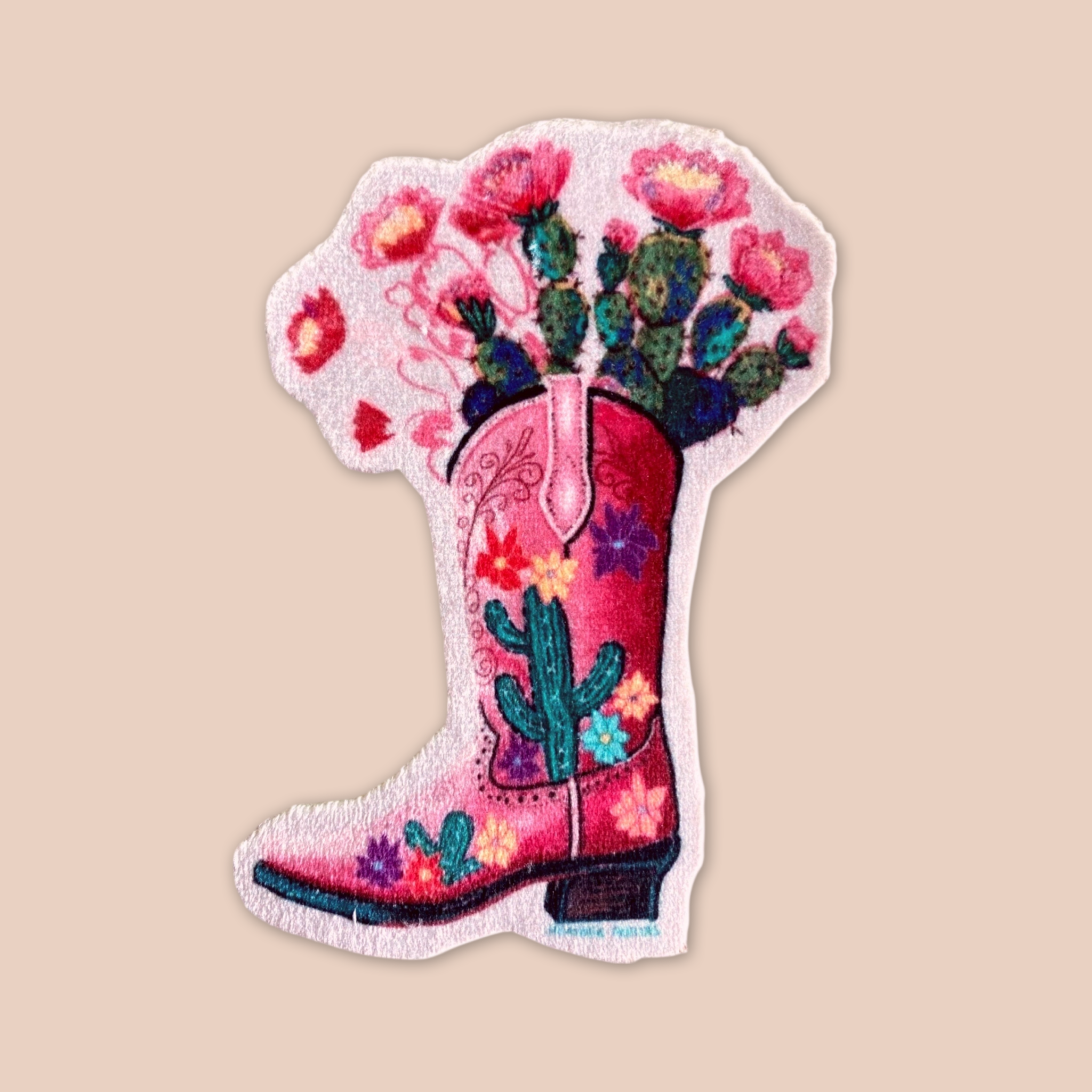 Cactus Boot - Sew On Velveteen Patch